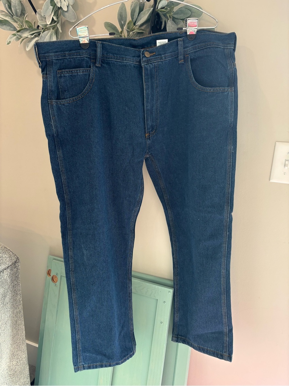 Men's KEY 42x30 Dark Blue Jeans - Comfortable Straight Fit